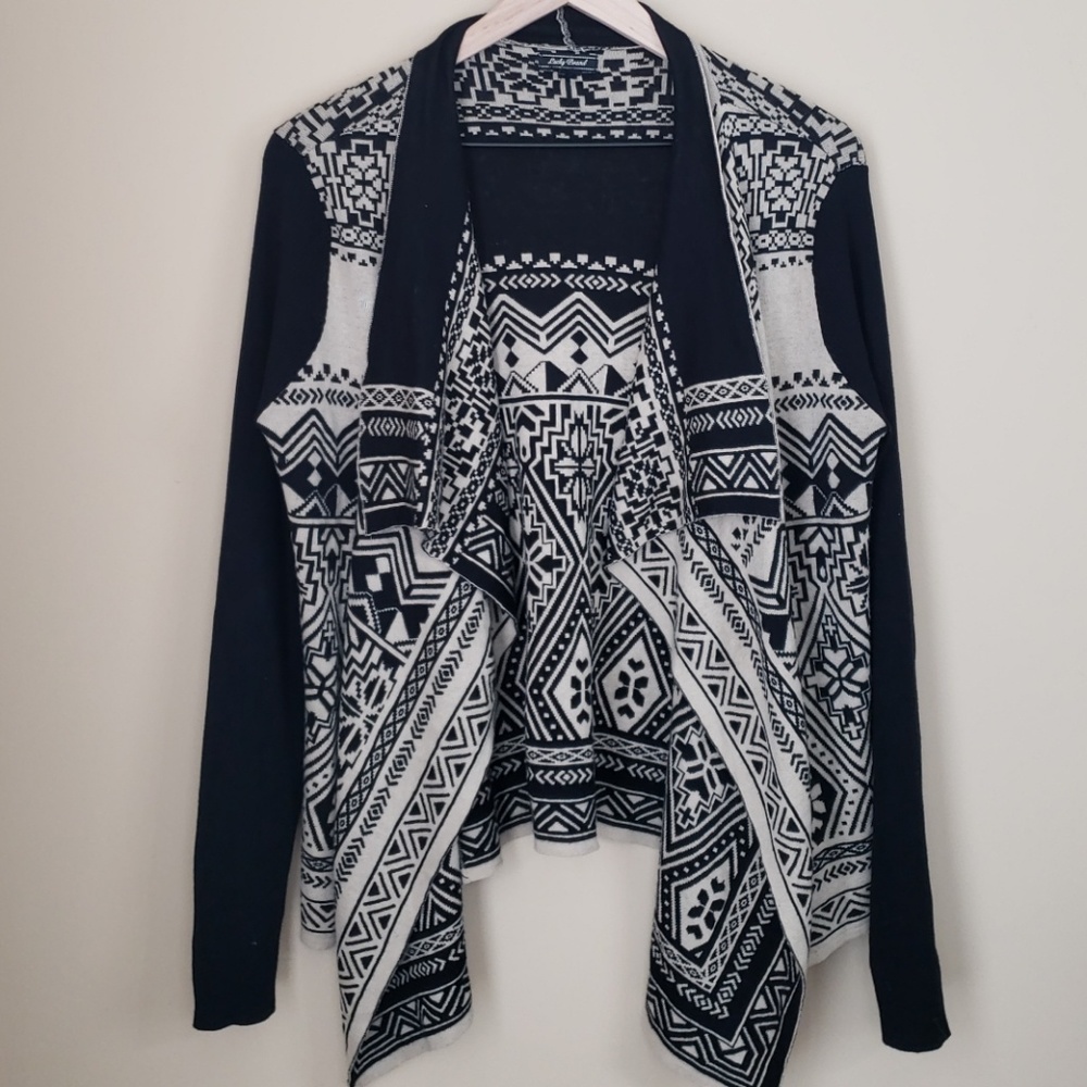 Lucky Brand aztec cardigan sweater, size L